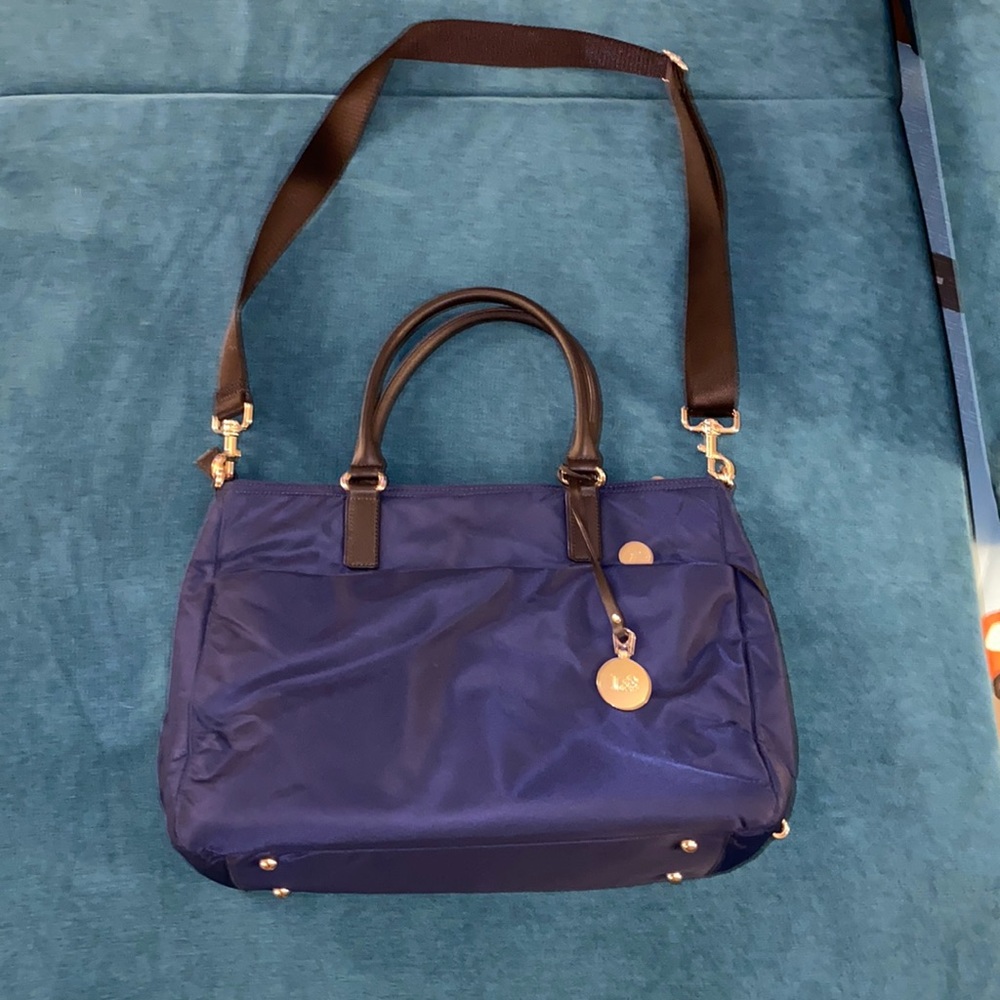 Lo & Sons  navy and black laptop bag